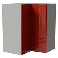 ECKHÄNGESCHRANK Brerra W12/60 Grau / RAL 3002 karminrot Hochglanz 60 / 60 / 72cm - Rot/Grau, Holz/Holzwerkstoff (60/72/60cm) - Feldmann-Wohnen