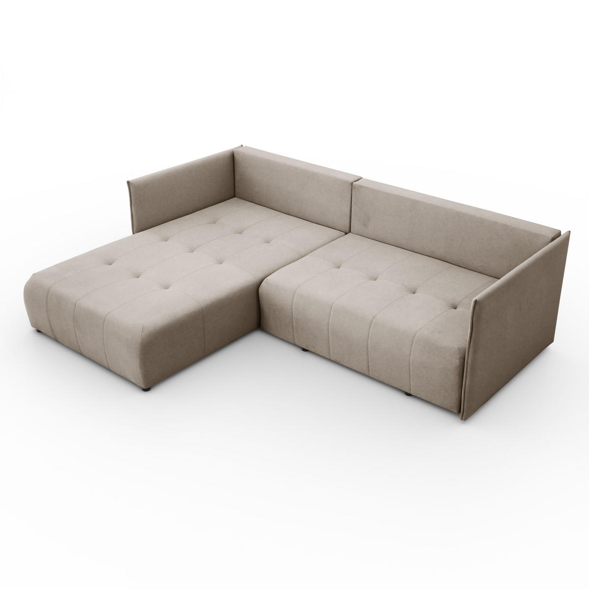ECKSOFA L-Form Hannover stoff Castel Beige Links - Beige, Holz (188/246cm) - Kaiser Möbel