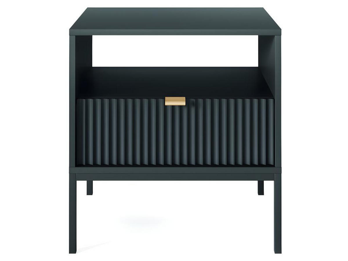 2ER-SET Nachttische mit 1 Schublade & 1 Ablage - Schwarz - LIOUBA - Schwarz, Holz (39/56/54cm) - Pascal Morabito