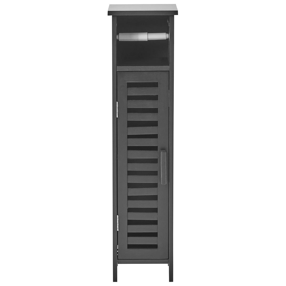 DULAP PENTRU HÂRTIE IGIENICĂ bambus negru Olathe - negru, lemn (18/72/17cm) - Beliani
