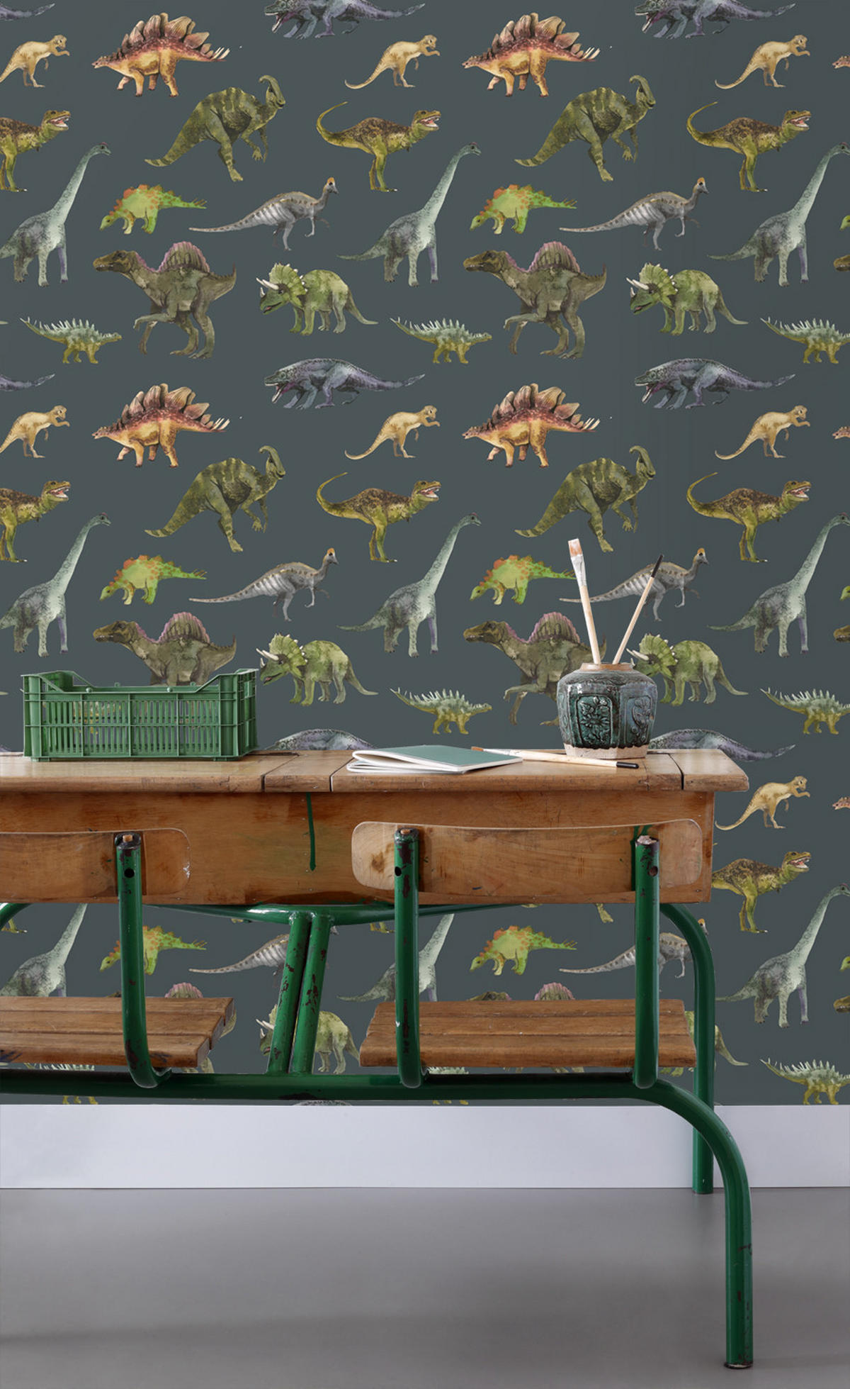 TAPETE Dinosaurier 50 x 900 cm - Blau, Papier (50/0.1cm) - Sanders & Sanders