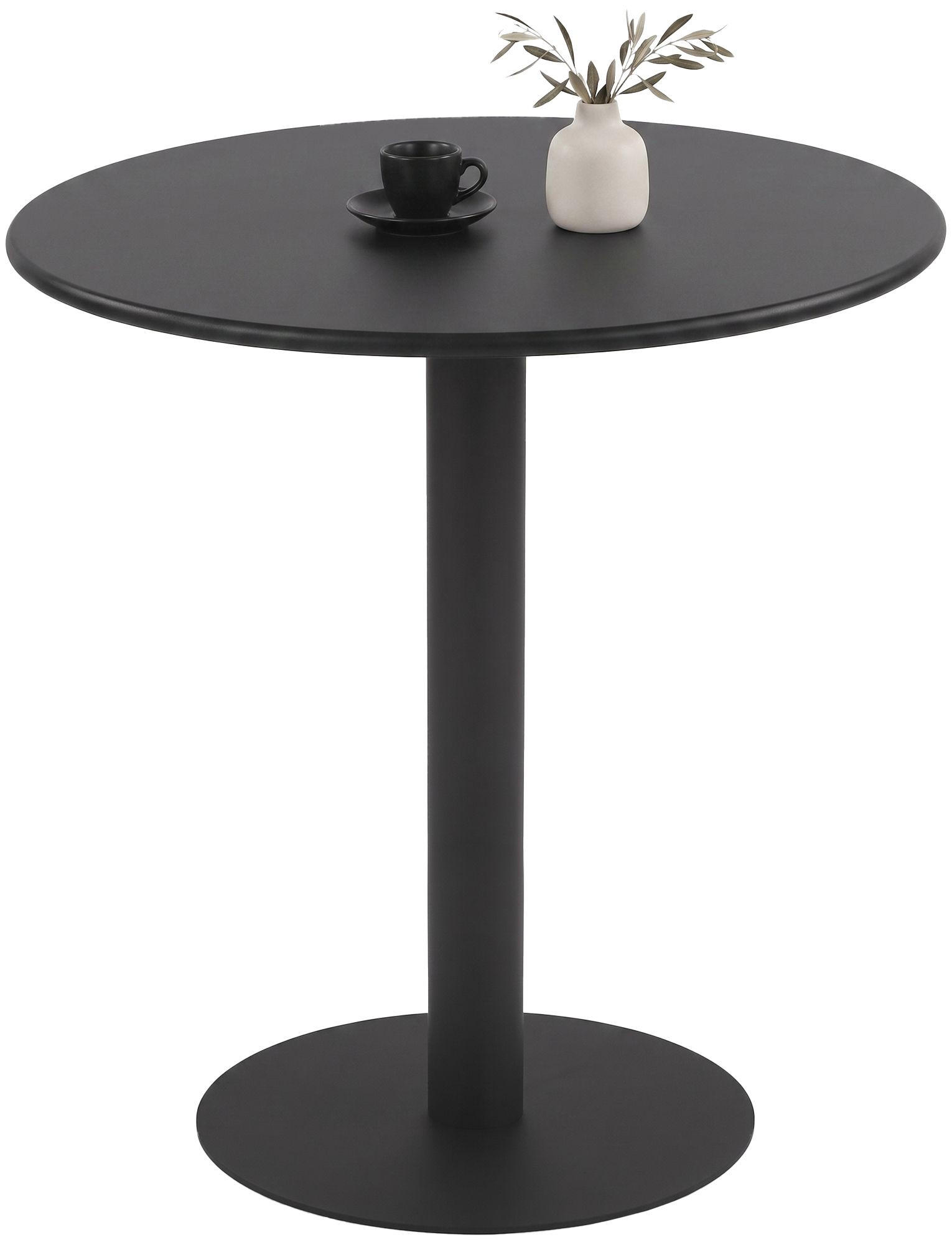 BEISTELLTISCH rund 70 cm Holz Schwarz - Schwarz, Holz/Metall (70/70/73cm) - CLP