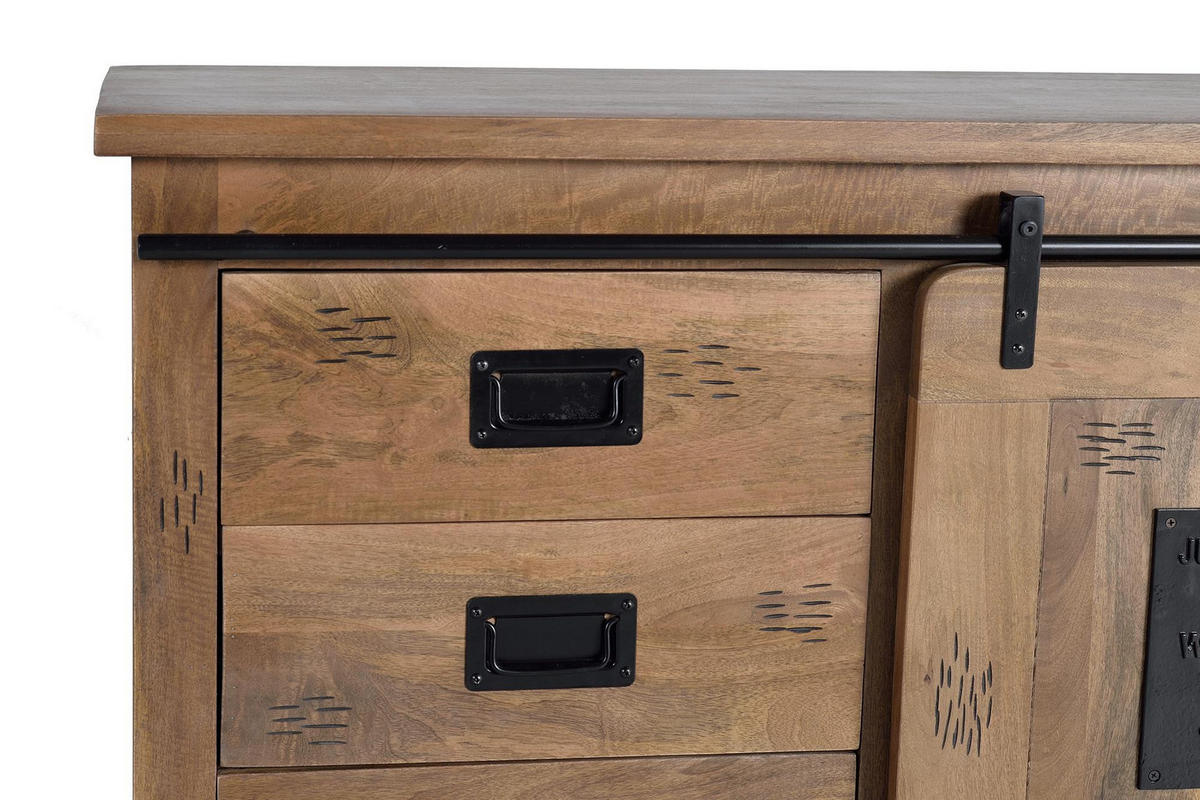 SIDEBOARD in Akazie und Metalldetails - Braun, Holz (45/80/165cm) - Giner y Colomer