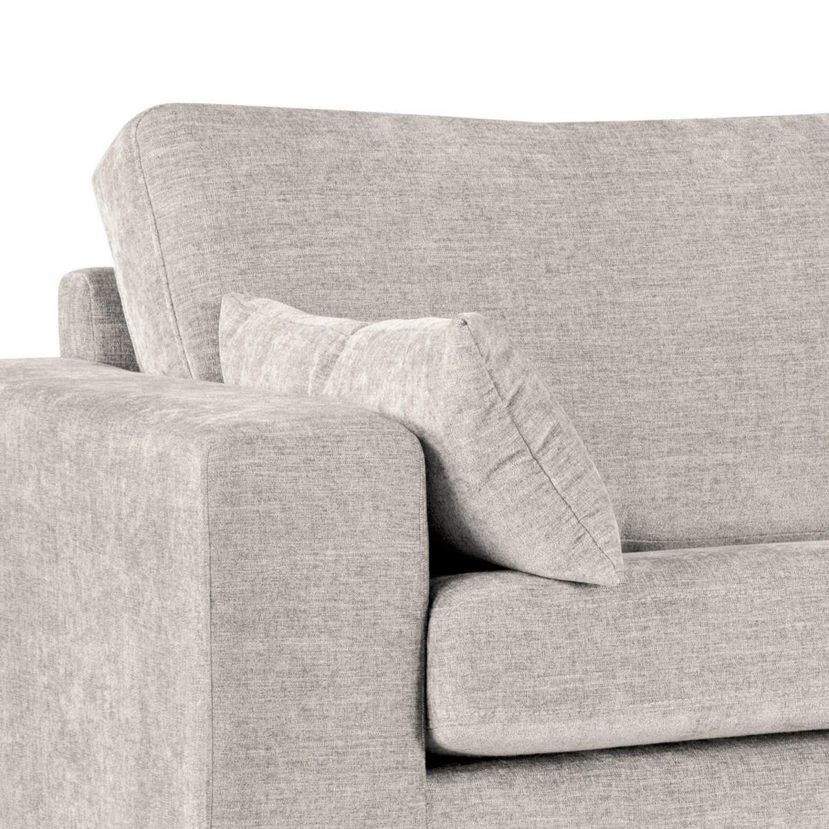 ECKSOFA mit Ottomane - Buchefarben/Grau, Buchenholz/Textil (287/219cm) - home24