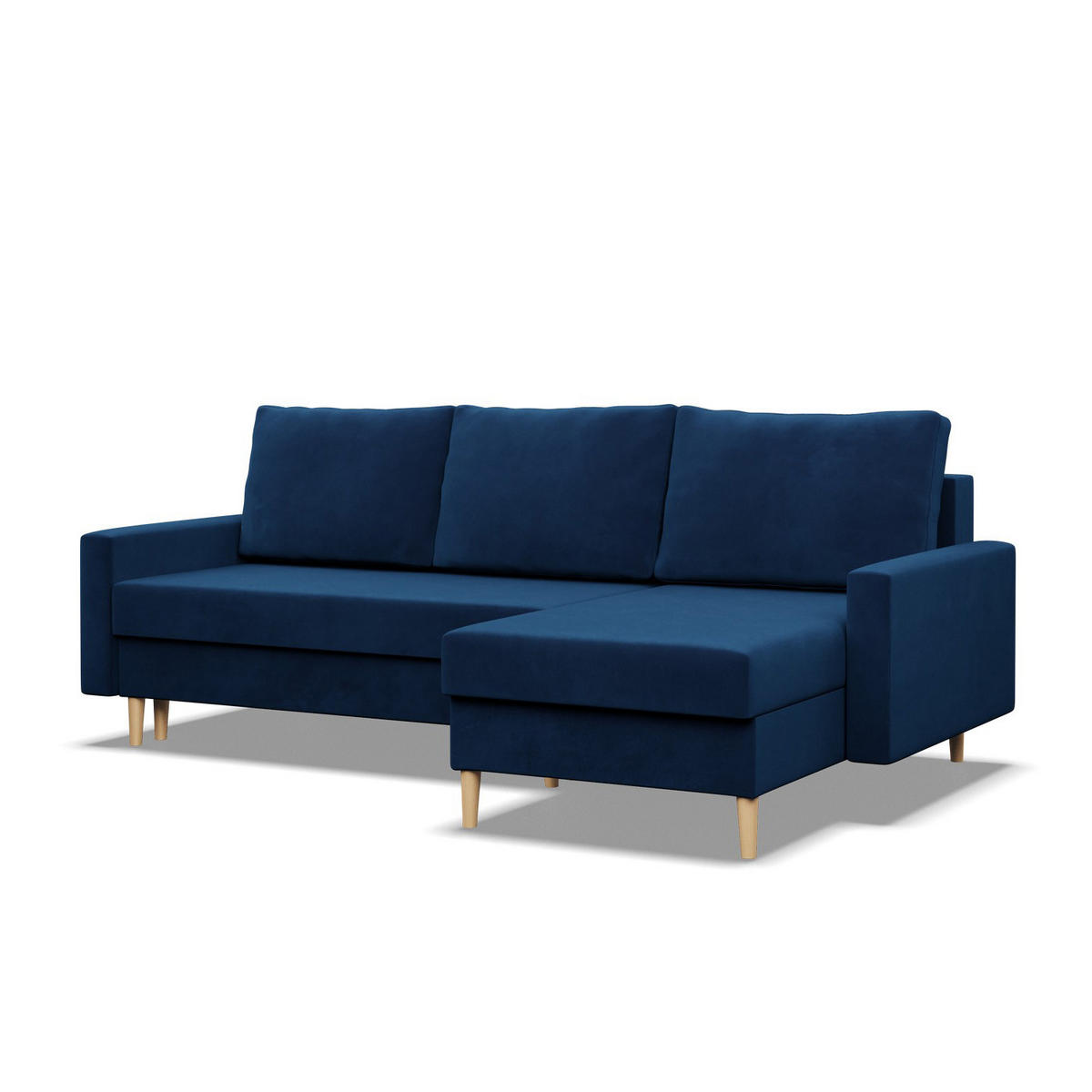 ECKSOFA MIT SCHLAFFUNKTION BLANK, Dunkelblau - Blau, Textil (223/140cm) - Mebligo