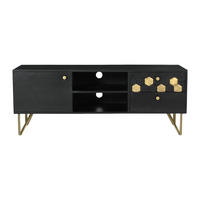 TV-BOARD - 130 cm x 40 cm - Holz, Platte - Schwarz - BELORI - Schwarz, Holz (130/50/40cm) - Vente-Unique