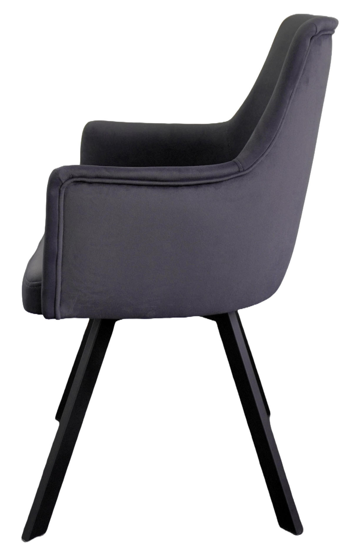 ARMLEHNENSTUHL Sello anthrazit mit T-Fuß drehbar - Anthrazit/Schwarz, Textil/Metall (55/90/58cm) - INKA furniture