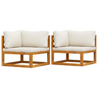 MODULARE Ecksofas 2er Set Mit Auflagen Cremeweiss - Creme, Holz/Textil (70/60/70cm) - vidaXL