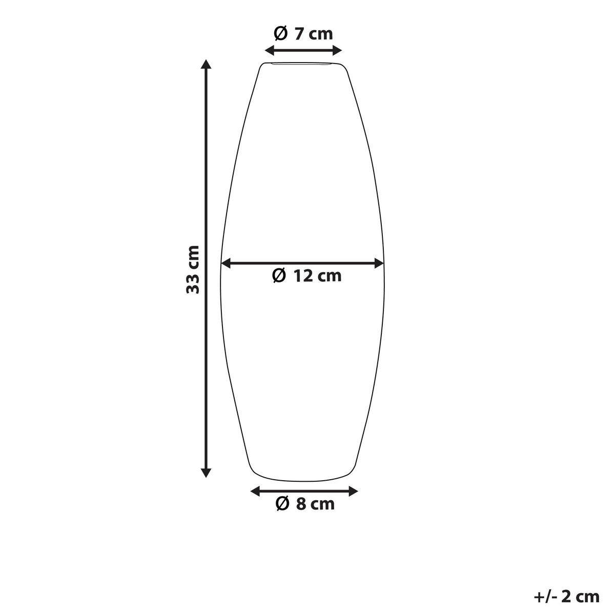 DEKOVASE Steinzeug silber Arpad - Silberfarben, Stein (33cm) - Beliani
