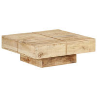 COUCHTISCH 80x80x28 cm Massivholz Mango - Braun, Holz (80/80/28cm) - furnicato