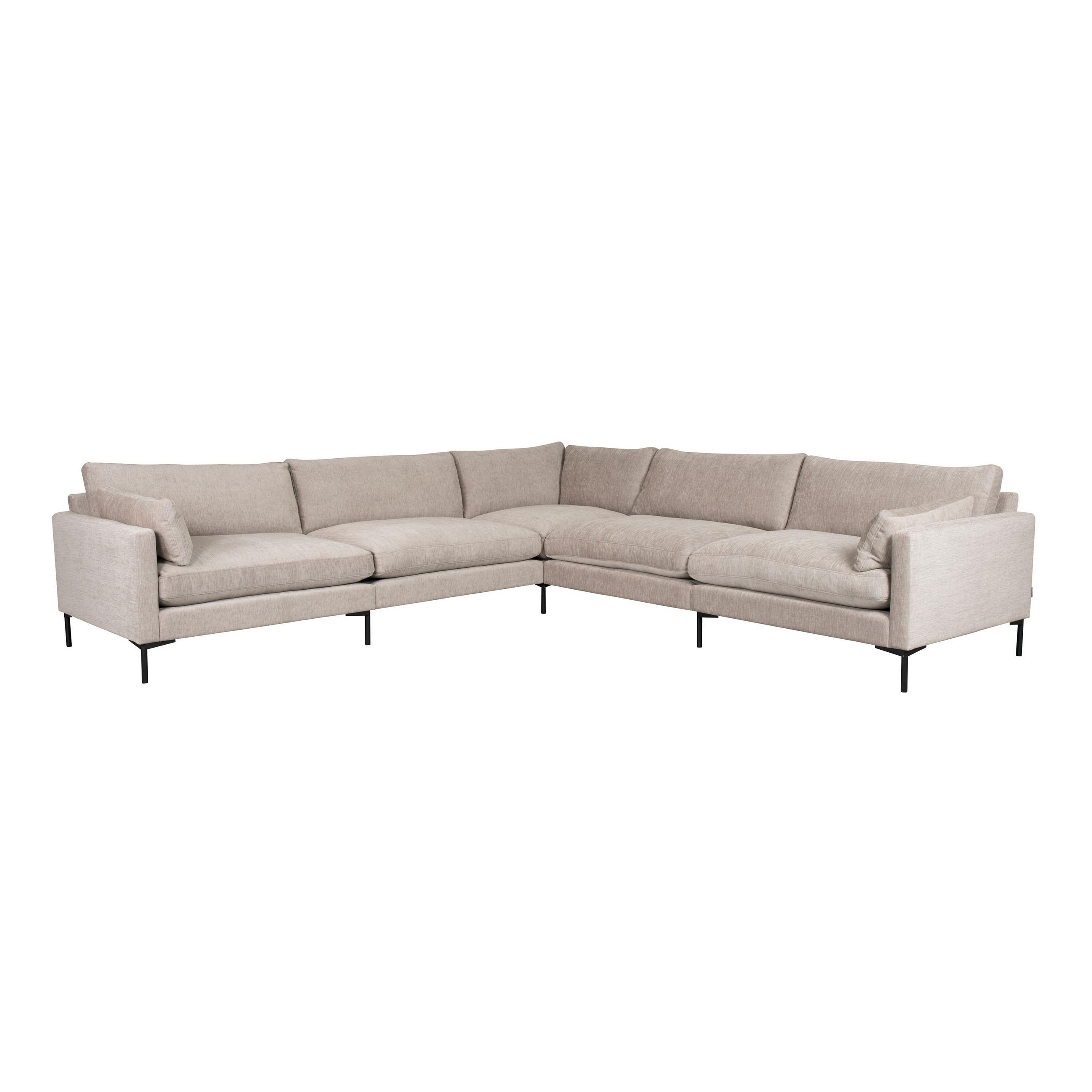ECKSOFA 7-SITZER Summer Latte/ Beige - Creme/Braun, Textil (318/31.8cm) - Zuiver