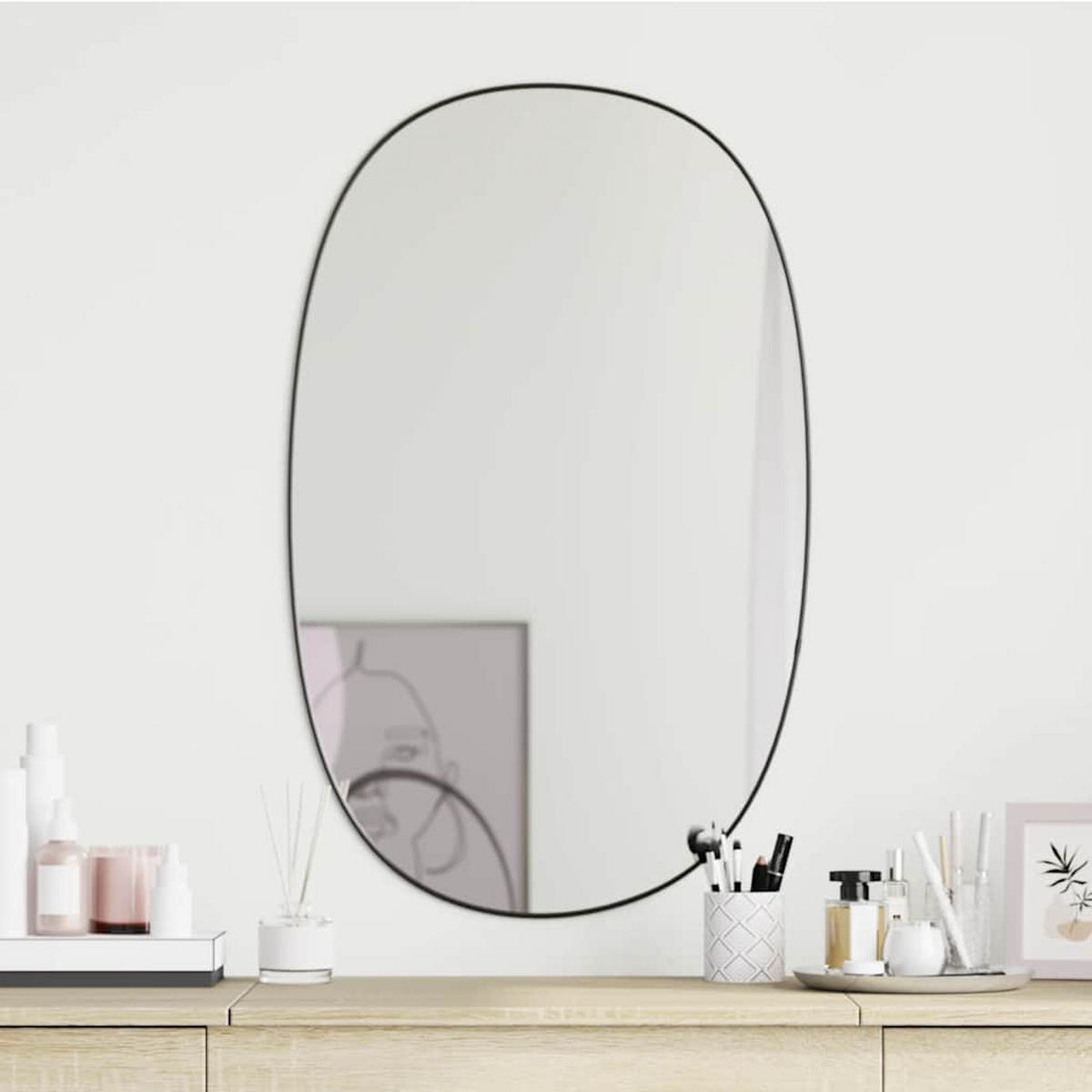 WANDSPIEGEL Schwarz 80x50 cm - Schwarz, Glas (50/80/1cm) - furnicato