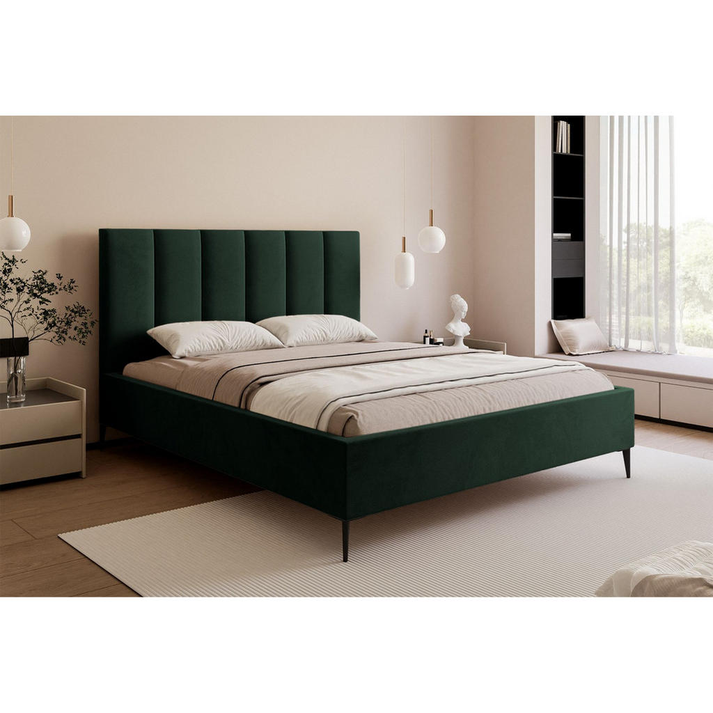 Thumbnail - Selsey Polsterbett, Dunkelgrün, Textil, 2-Sitzer, 180x200 cm, Schlafzimmer, Betten, Polsterbetten