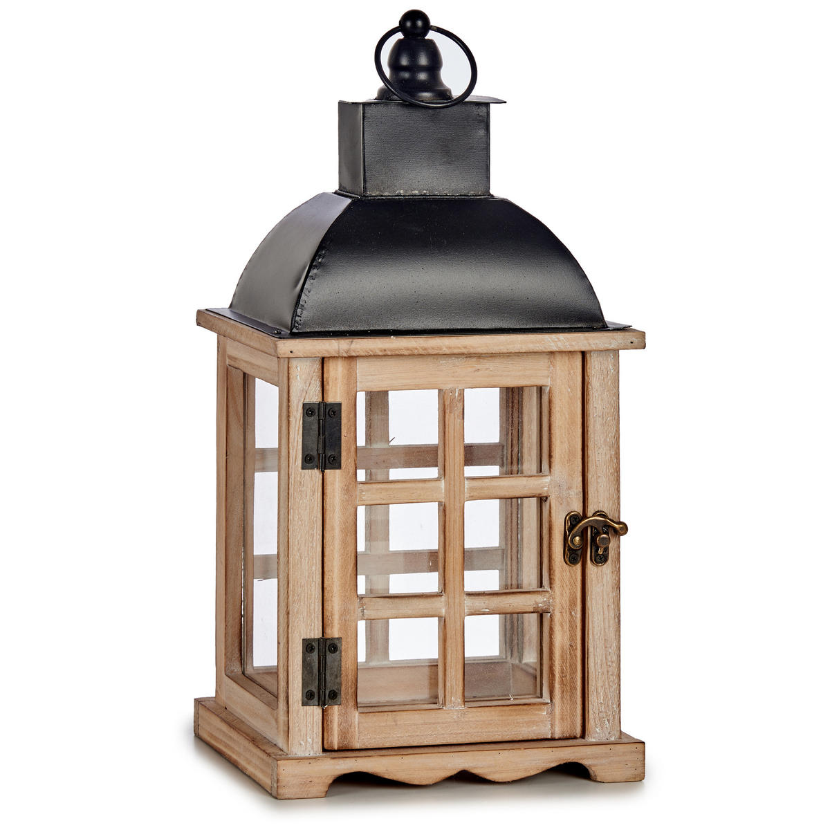 LATERNE Holz Miro 39 cm - Beige, Holz (20/40/14cm) - Giftdecor