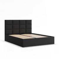 POLSTERBETT MIT KOPFTEIL 180x200 mit Bettkasten YORK, Schwarz - Schwarz, Textil (180/200cm) - Mebligo