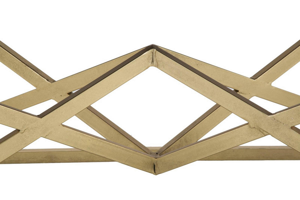 COUCHTISCH Piramid, goldfarben und schwarz, Eisen und Glas, 110 x 60 x 45 cm - Goldfarben/Schwarz, Glas/Metall (60/110/45cm) - Mauro Ferretti
