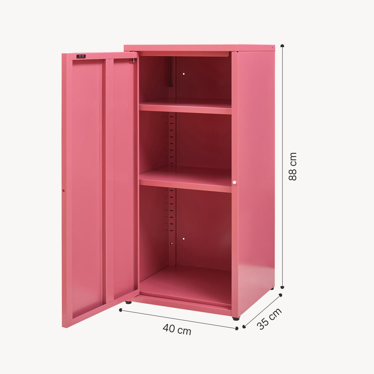 AKTIVNÍ SKŘÍŇ Burlöv - růžová, kov (40/88/35cm) - [en.casa]