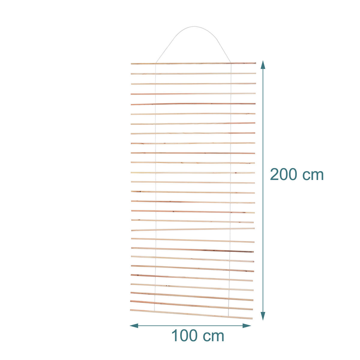 MREŽA prírodná biela jedľové drevo 200x100 cm - svetlohnedá, drevo/textil (100/200/1cm) - Relaxdays