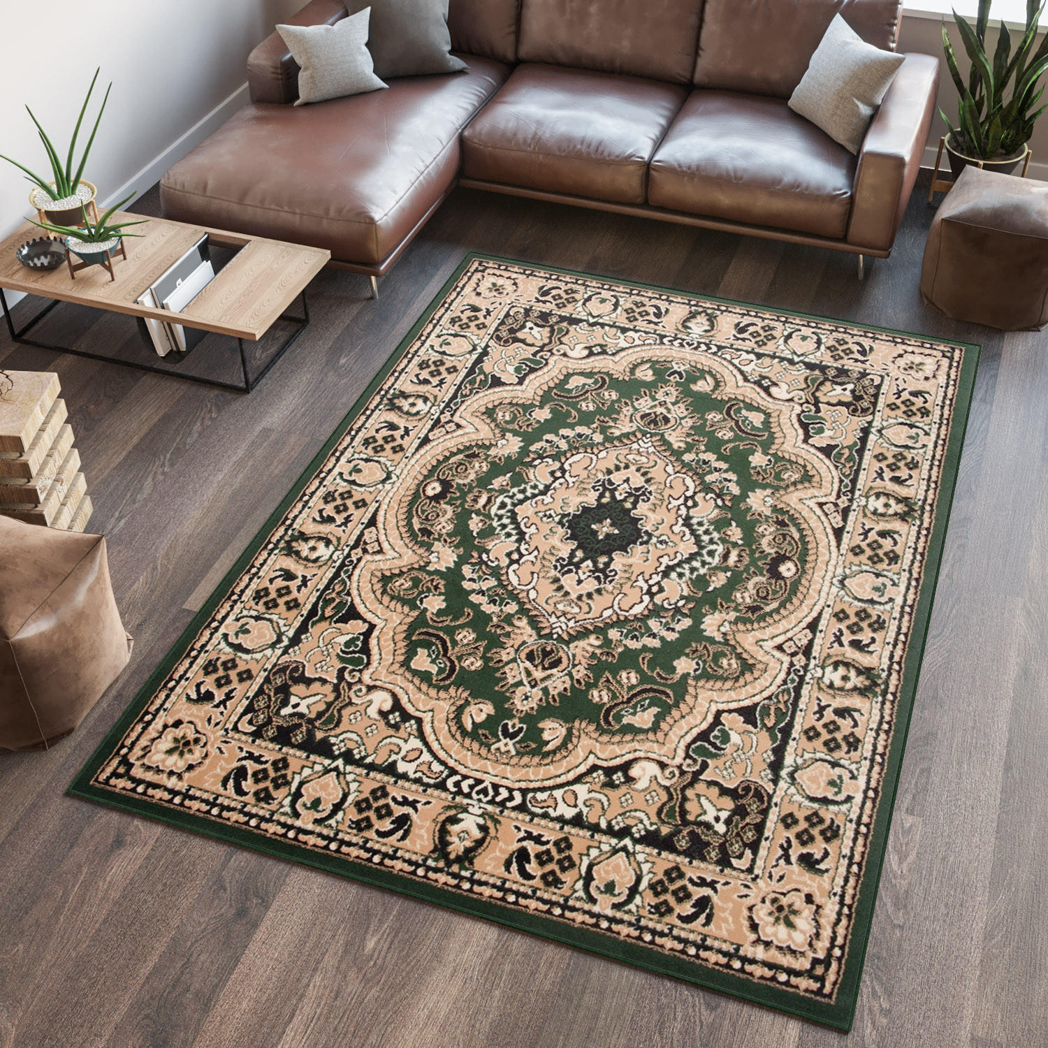 TEPPICH ATLAS Beige Grün 140/200 cm - Beige/Grün, Textil (140/200cm) - Tapiso