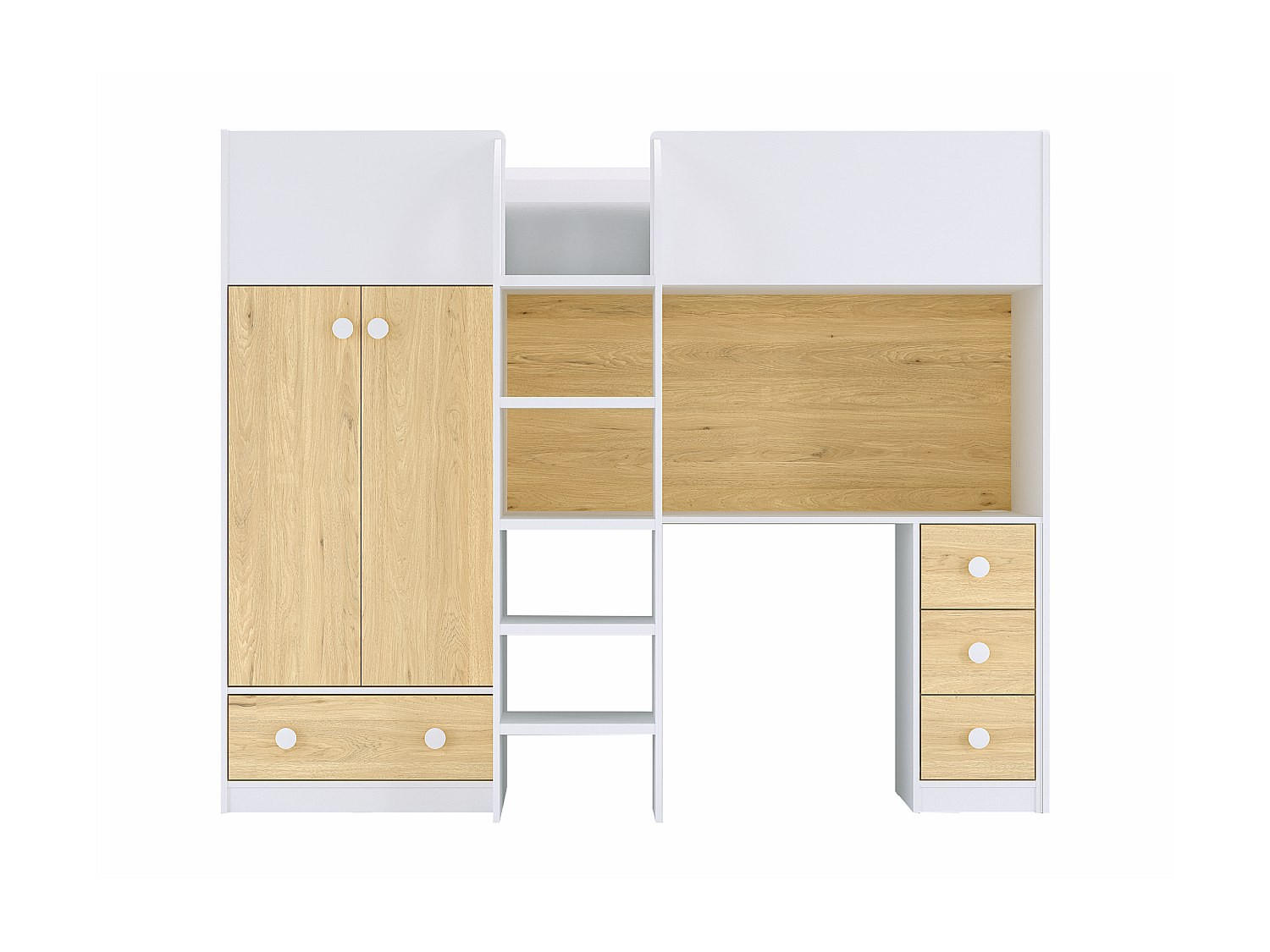 HOCHBETT - 1 Person - holz - naturfarben hell, weiß Cinamo - Weiß, Holz (90/190cm) - Vente-Unique