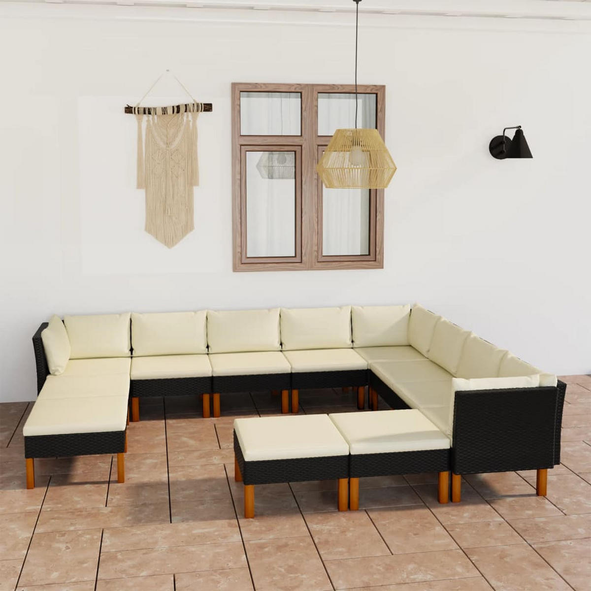 GARTENSET Reich 12-teilig - Schwarz, Metall - Nettlife
