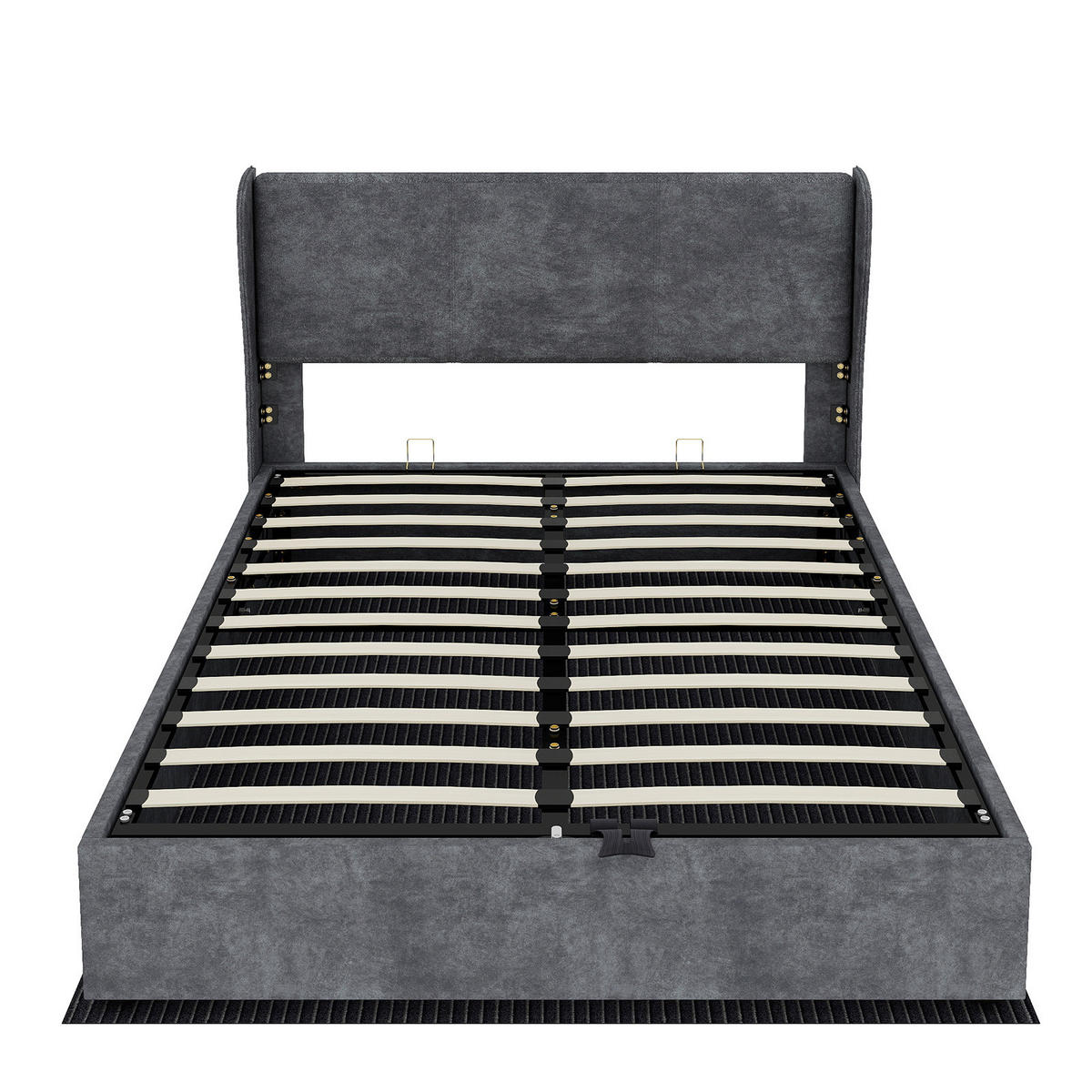 STAURAUMBETT 160/200 cm DE-32993 mit Gaslift-Stauraum und Matratze Grau - Grau, Metall (160/200cm) - ComfortXL