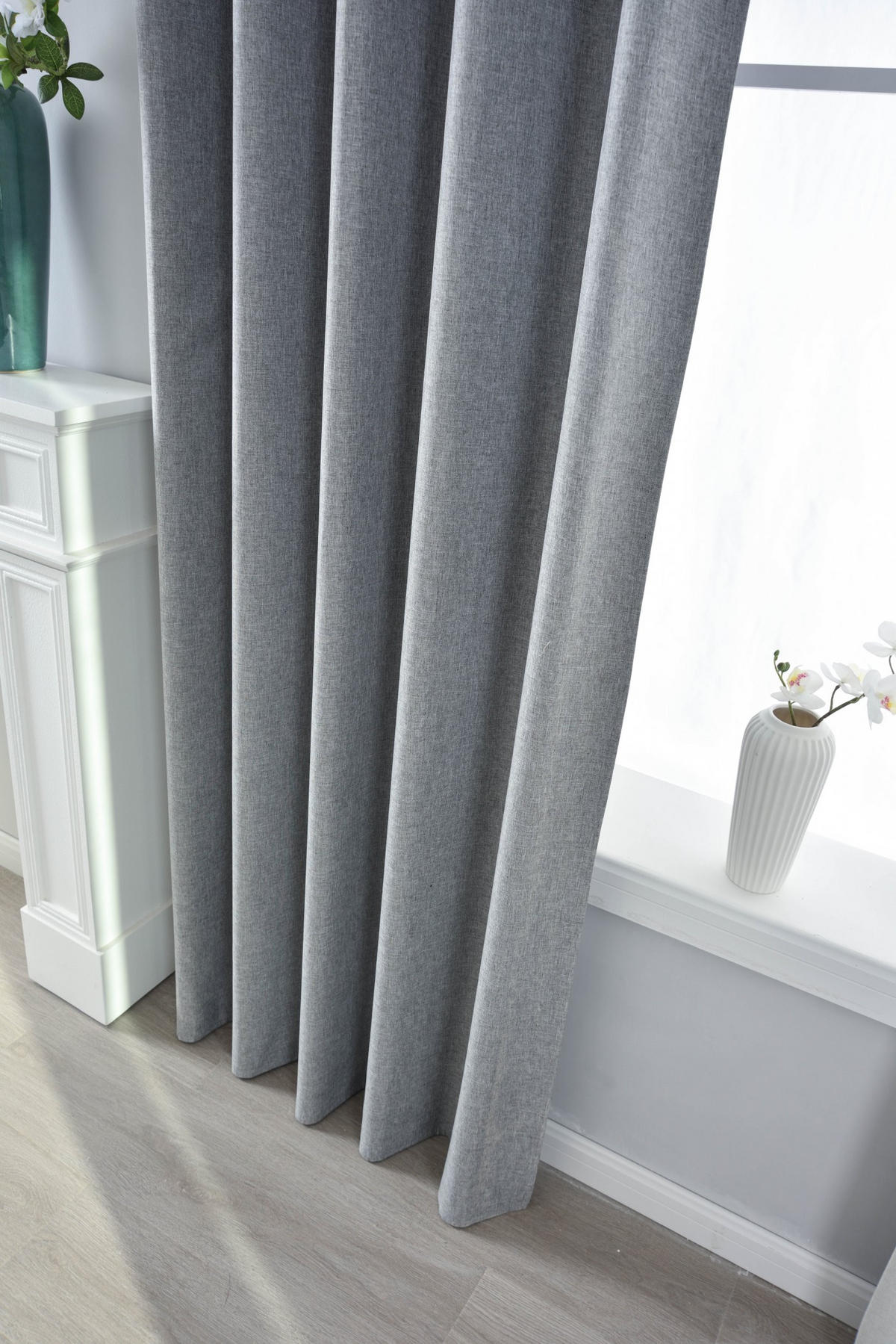 VORHANG BOSTON DARK HxB 245x140 cm Grau - Grau, Textil (140/245cm) - Gardinenbox