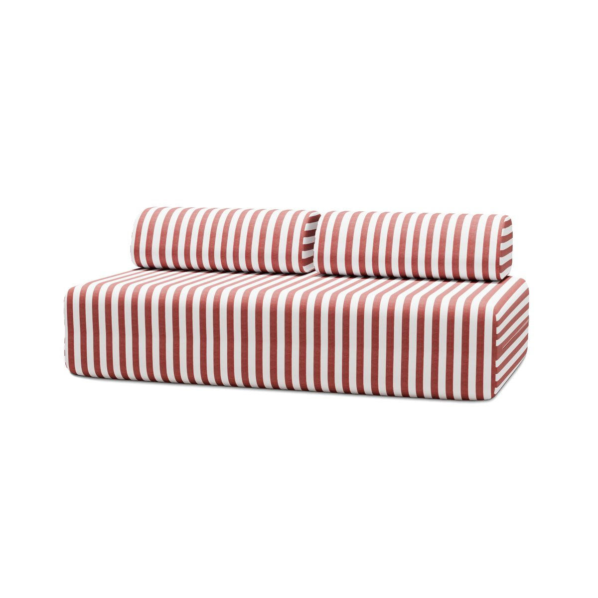 2-3-SITZER-GARTENSOFA mit Streifen in Weiß und Rot - Rot, Textil (95/70.5/190cm)