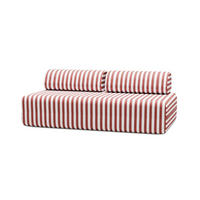 2-3-SITZER-GARTENSOFA mit Streifen in Weiß und Rot - Rot, Textil (95/70.5/190cm)
