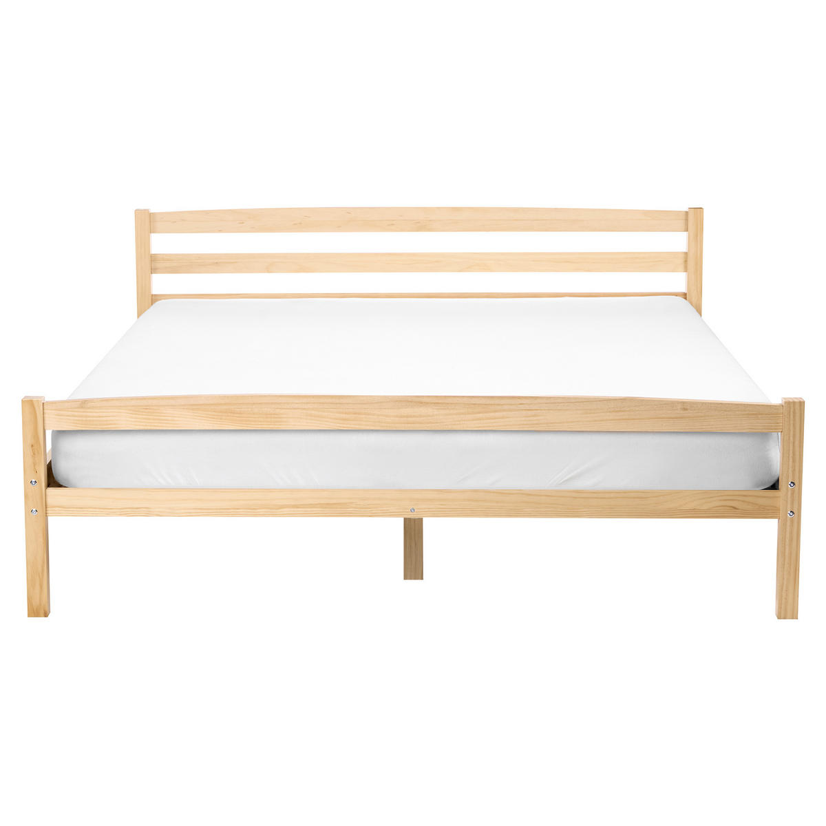 POSTEL s roštem 160/200 cm Borovicové dřevo Světle hnědá Echallon - hnědá/světle hnědá, dřevo (160/200cm) - Beliani