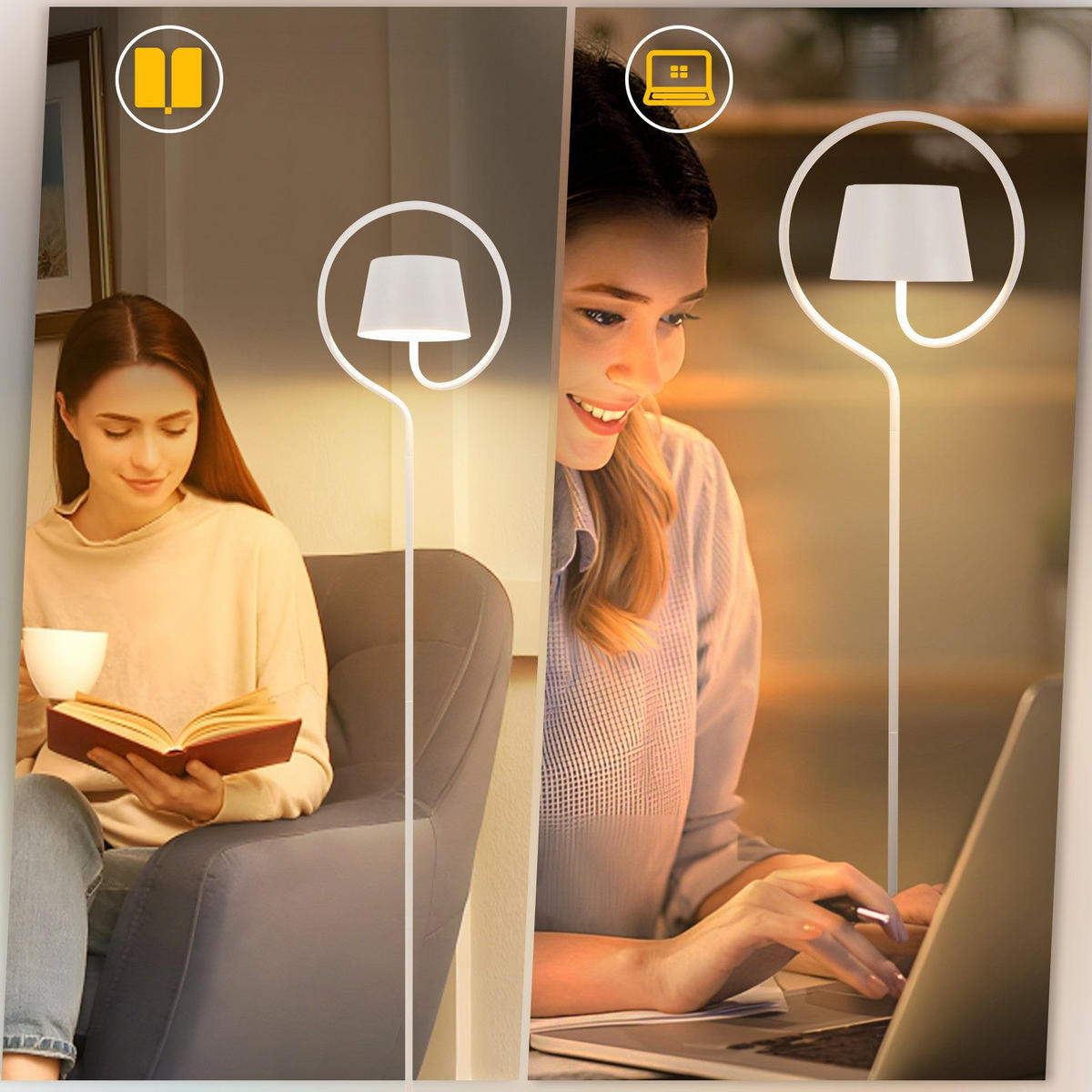 STEHLAMPE Thalia 22.5/20/120 cm - Weiß, Metall (22.5/20/120cm) - ZMH