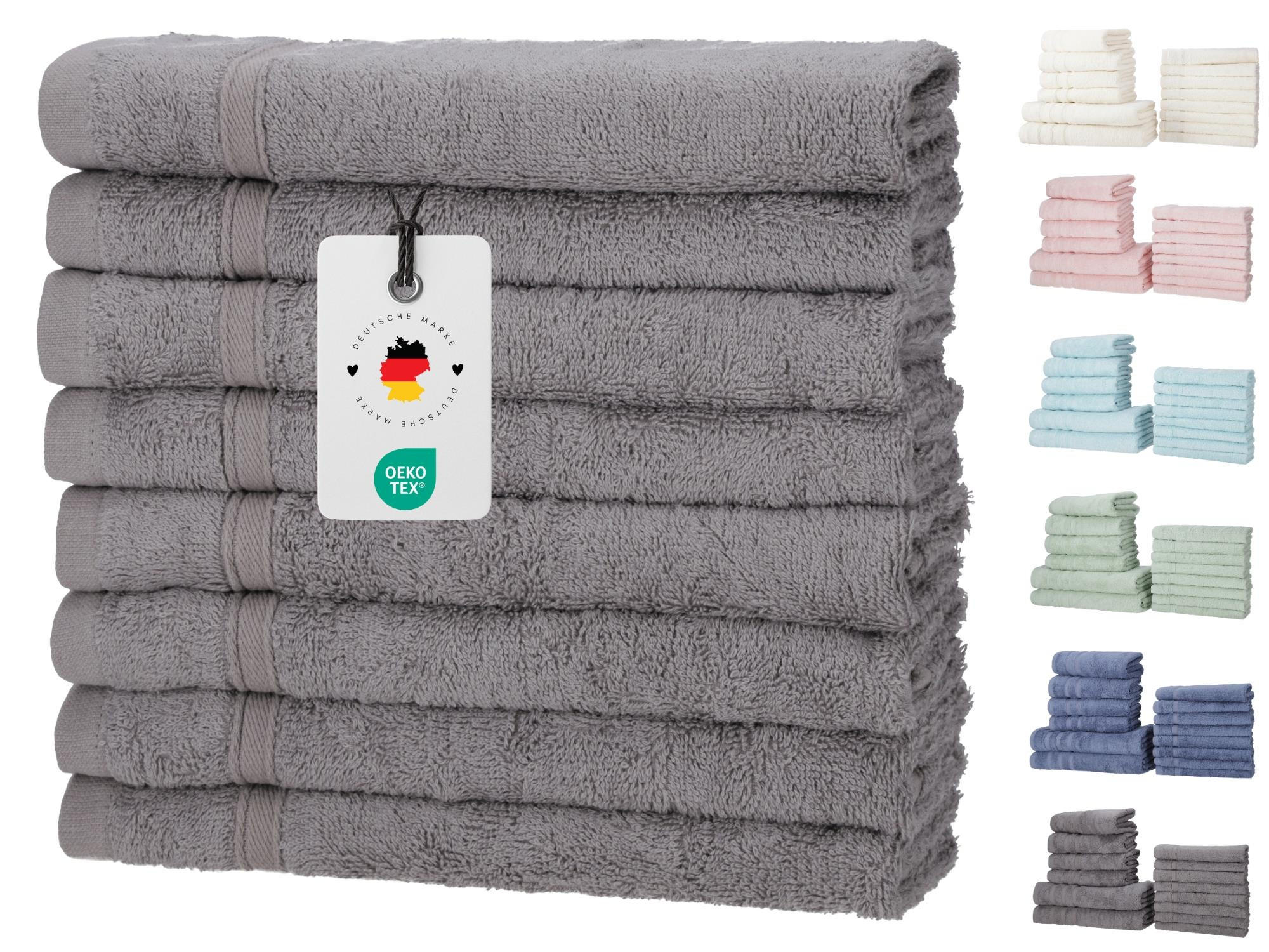 GÄSTETÜCHER 30x50 cm 450g/m2 im 8er Set, Gästetuch Grau - Grau, Textil (35/50cm) - Carpe Sonno
