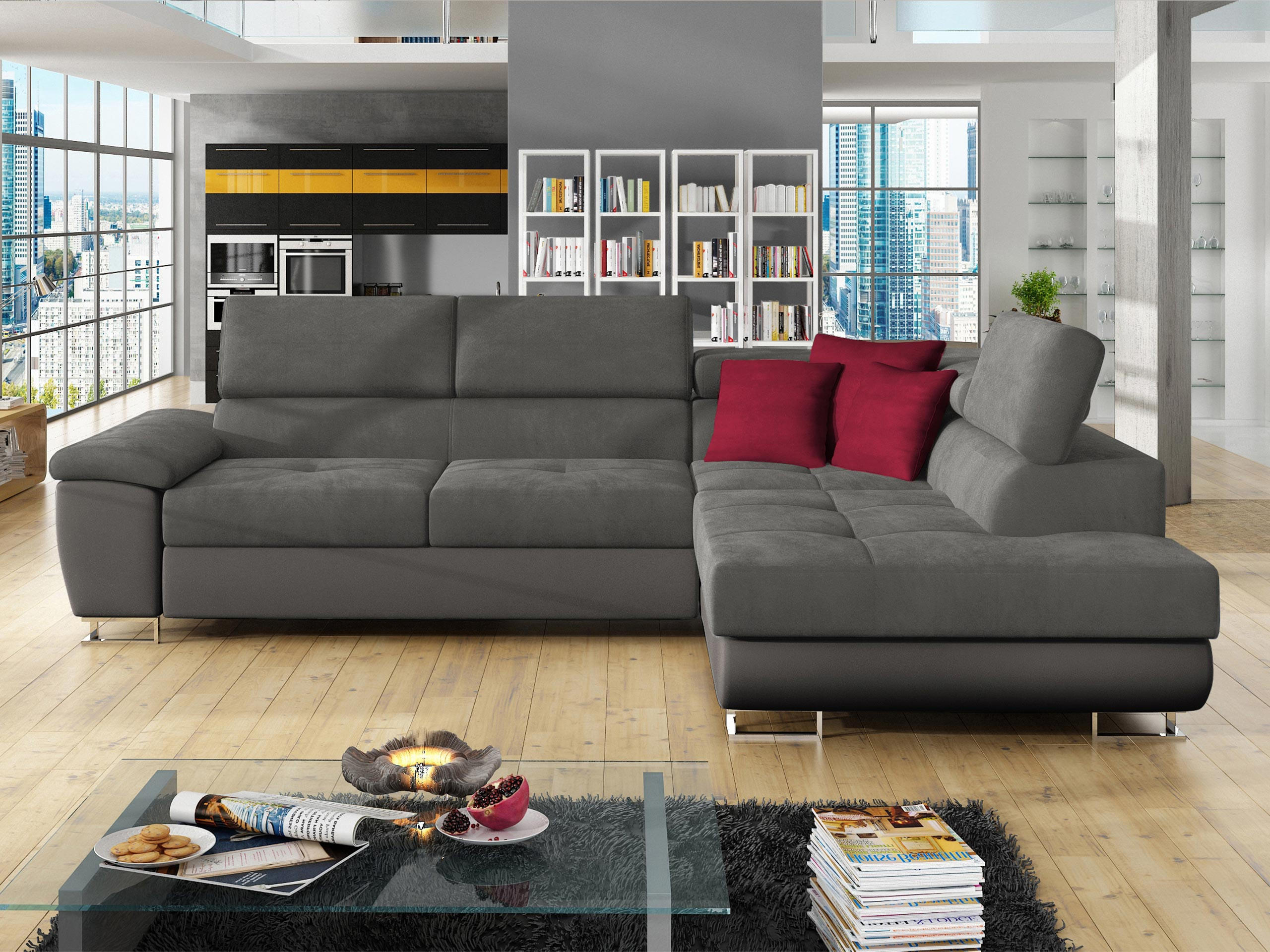 ECKSOFA Cotere, Seite: Rechts - Dunkelgrau, Holz/Textil (270/202cm) - MIRJAN24