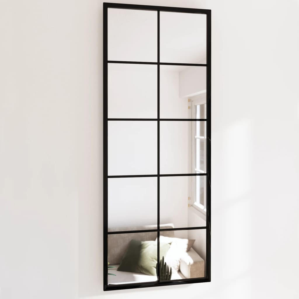 WANDSPIEGEL Schwarz 100x40 cm Metall - Schwarz, Metall (40/100/1cm) - furnicato