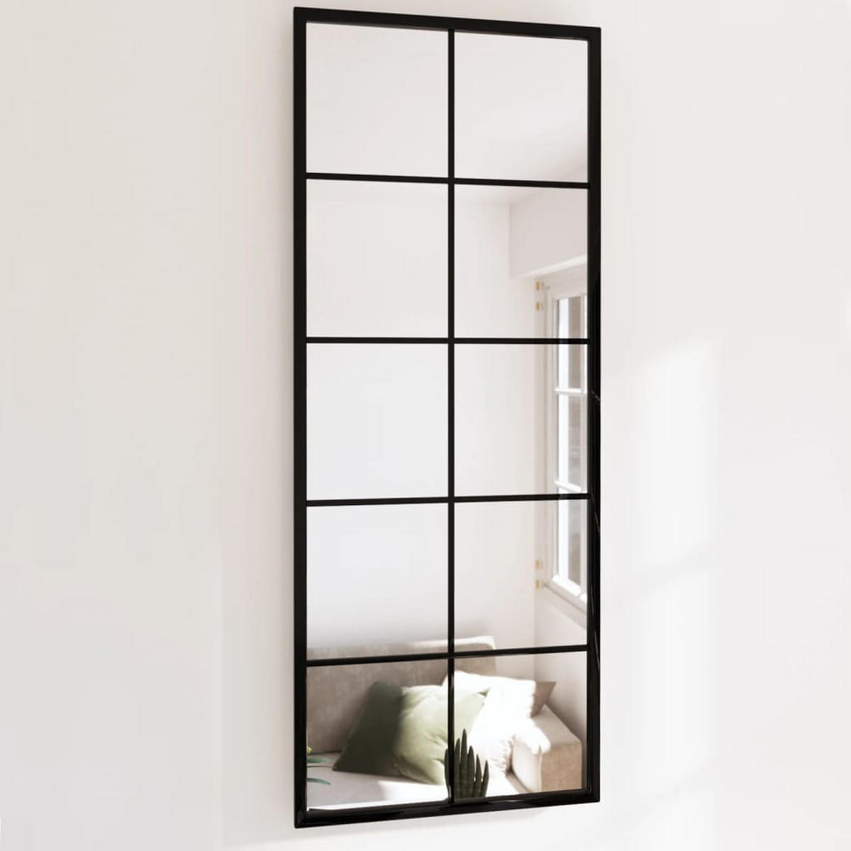 WANDSPIEGEL Schwarz 100x40 cm Metall - Schwarz, Metall (40/100/1cm) - furnicato
