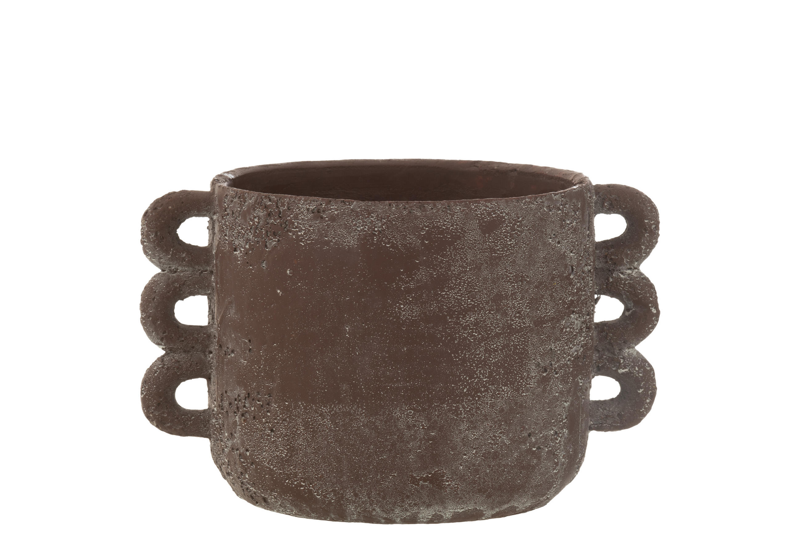 BLUMENTOPF CELIA - Töpferei - Braun - M - Ø 18,5 cm - Braun, Keramik (18.5/15.5cm) - J-Line