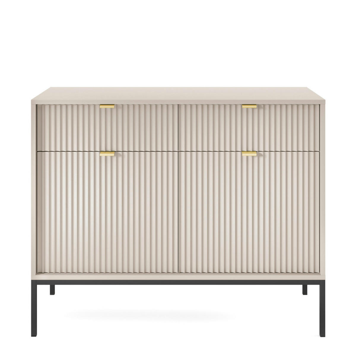 SIDEBOARD NANAIMO KOM2-2D2S Profilierte Fronten, Kaschmir - Kaschmir, Holzwerkstoff/Kunststoff (104/83/39cm) - Komodee