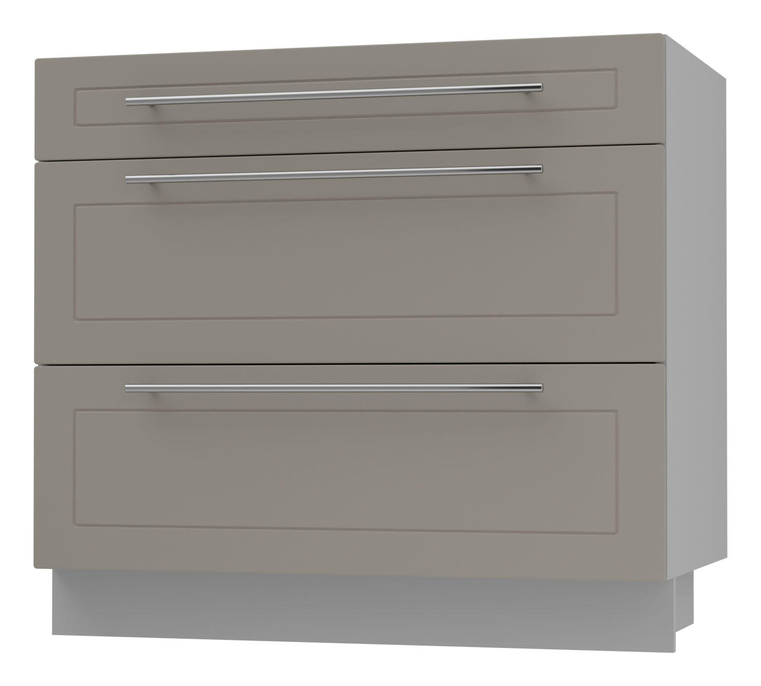 Feldmann-Wohnen Schubladenunterschrank Beige, Grau 90x82x50 cm