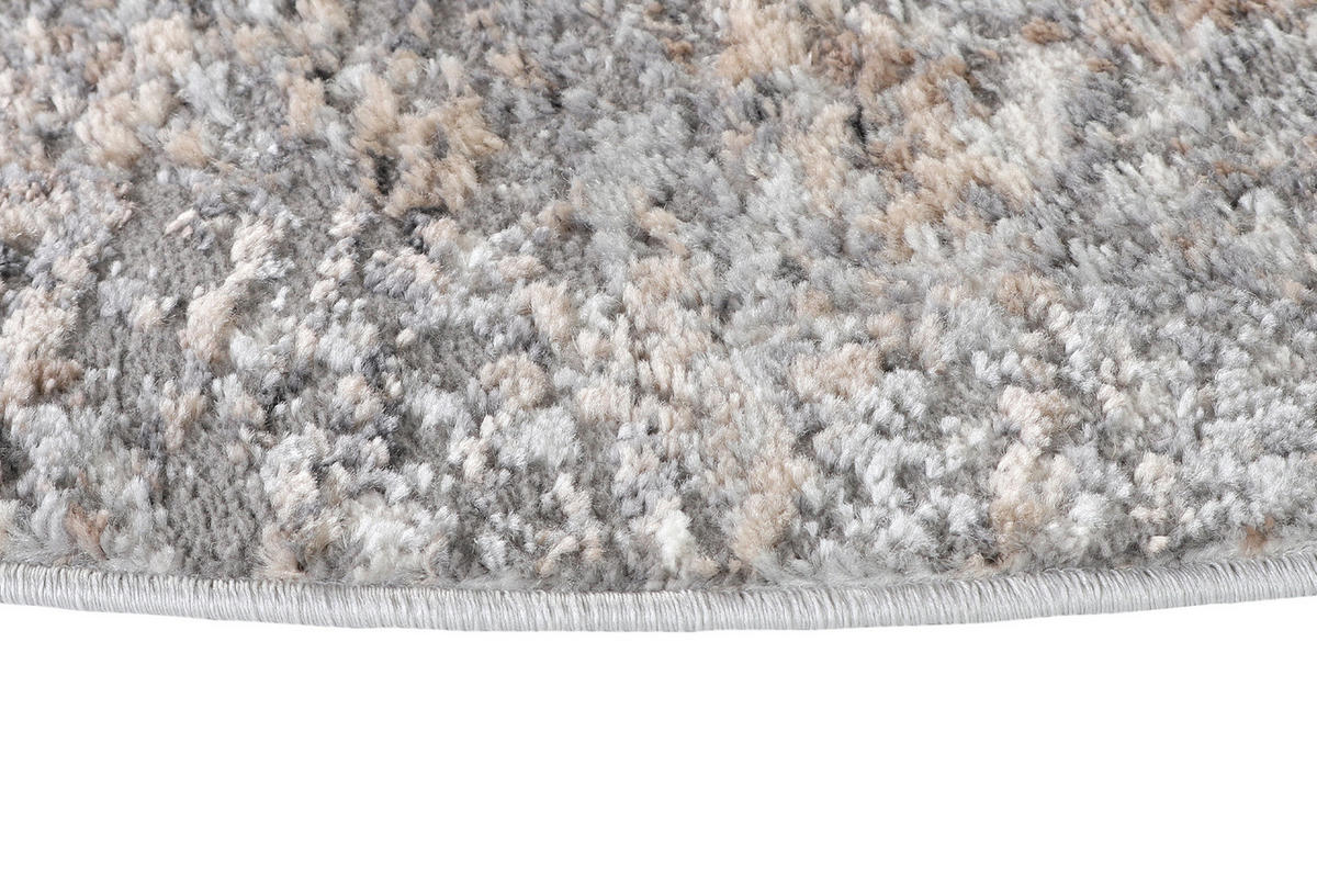 TEPPICH VALLEY Hellgrau Rund 160/160 cm - Hellgrau, Textil (160/160cm) - Tapiso