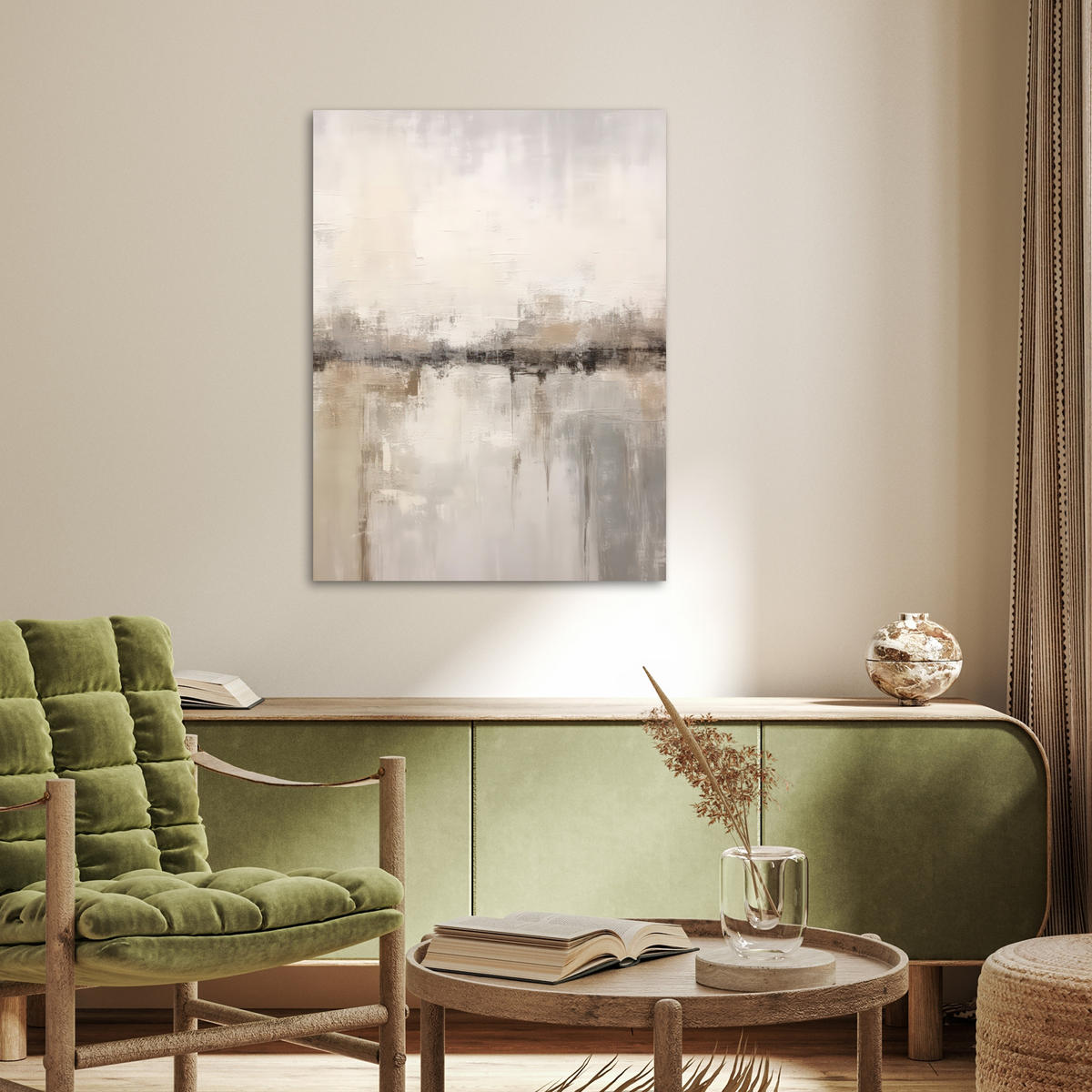 PLAKÁT Moderní umění - Abstraktní - Béžová 60x80 cm - béžová, papír (60/80/0.1cm) - MuchoWow