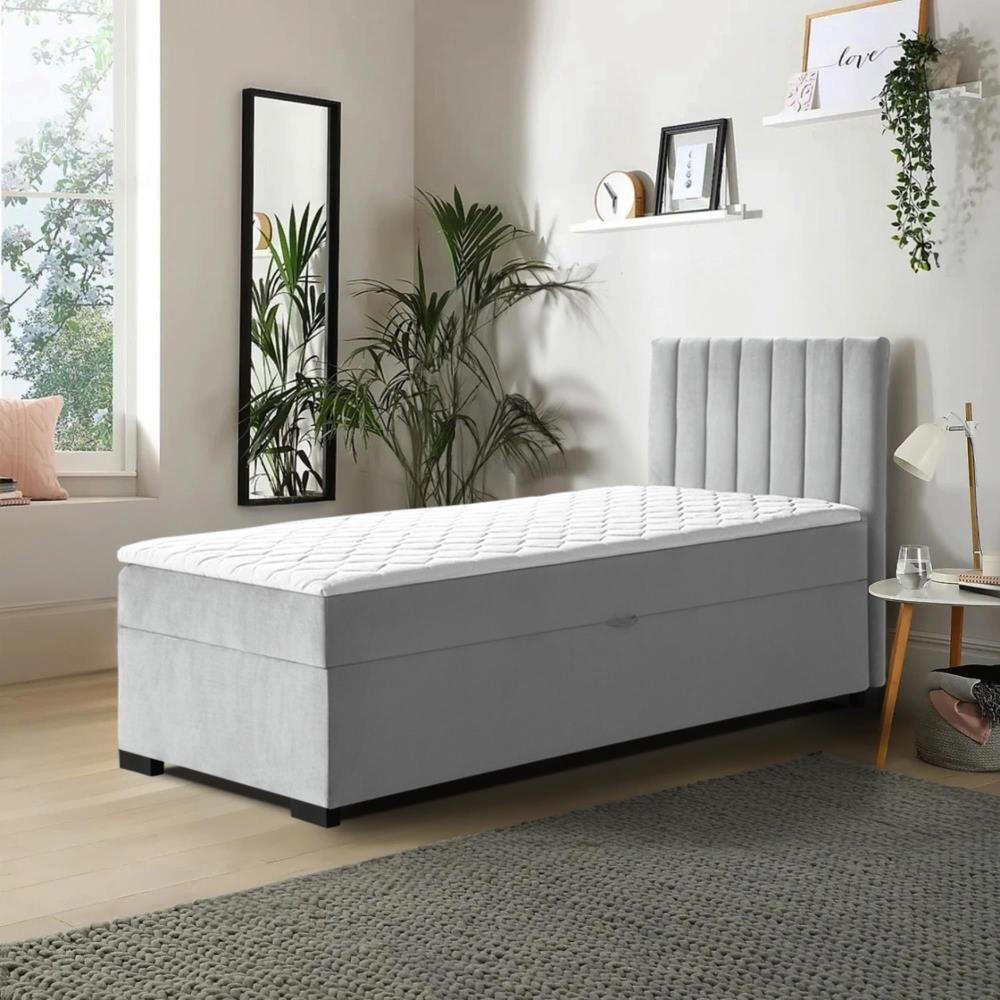 POLSTERBETT Eric 94/207/105 grau - Grau, Holzwerkstoff/Textil (90/200cm) - Beautysofa
