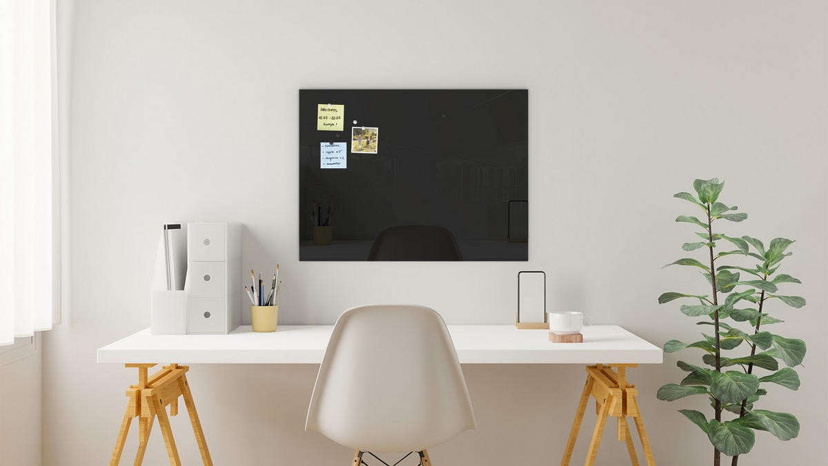 GLASBOARD - Schwarz 80x60cm - Schwarz, Glas (80/60/0.7cm) - ALLboards