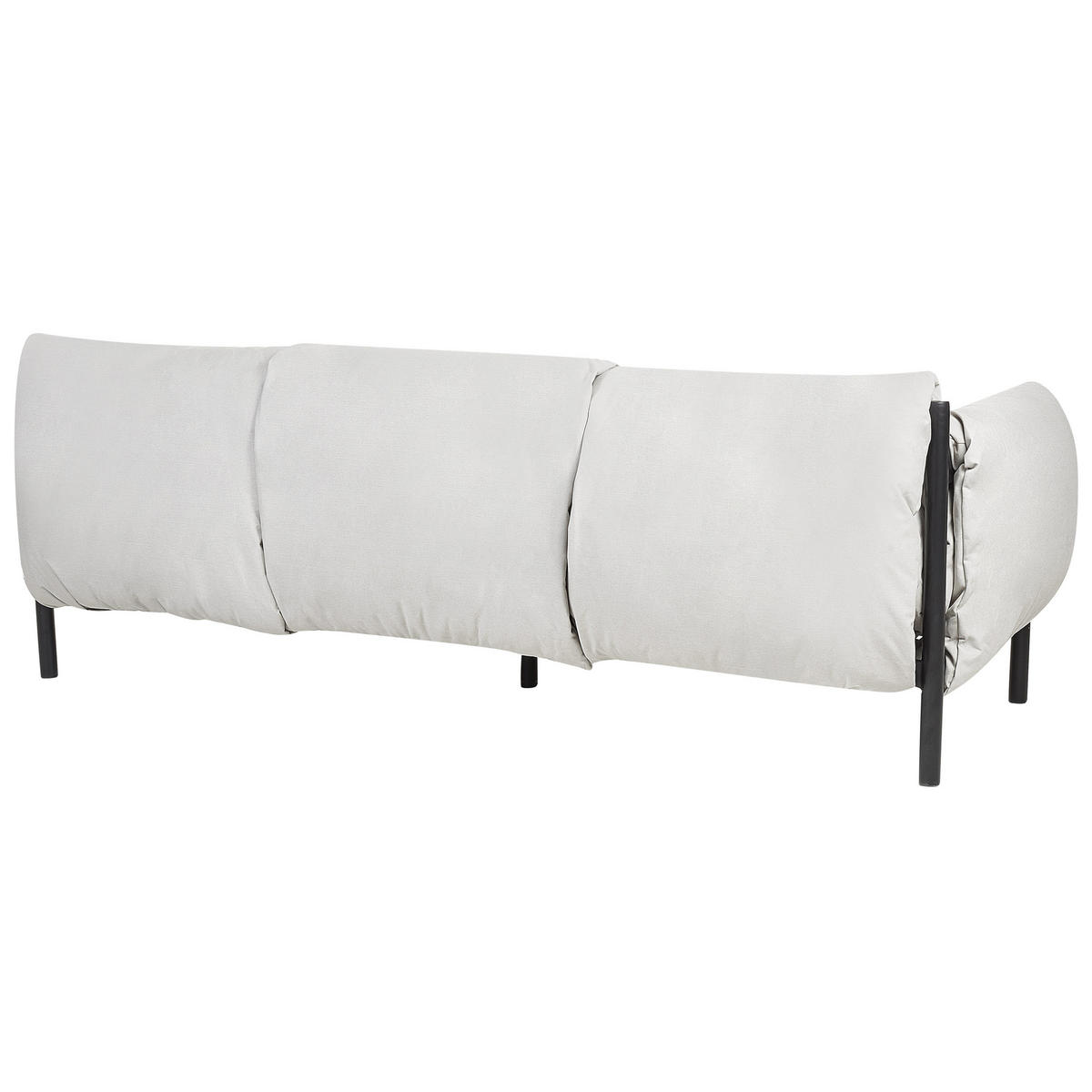 GARTENSOFA 3-Sitzer Aluminium hellgrau/schwarz Esperia - Schwarz/Grau, Metall (211/80/96cm) - Beliani