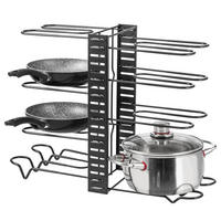 TOPFDECKELHALTER, schwarz - Schwarz, Metall (55/42.5/20cm) - eluno