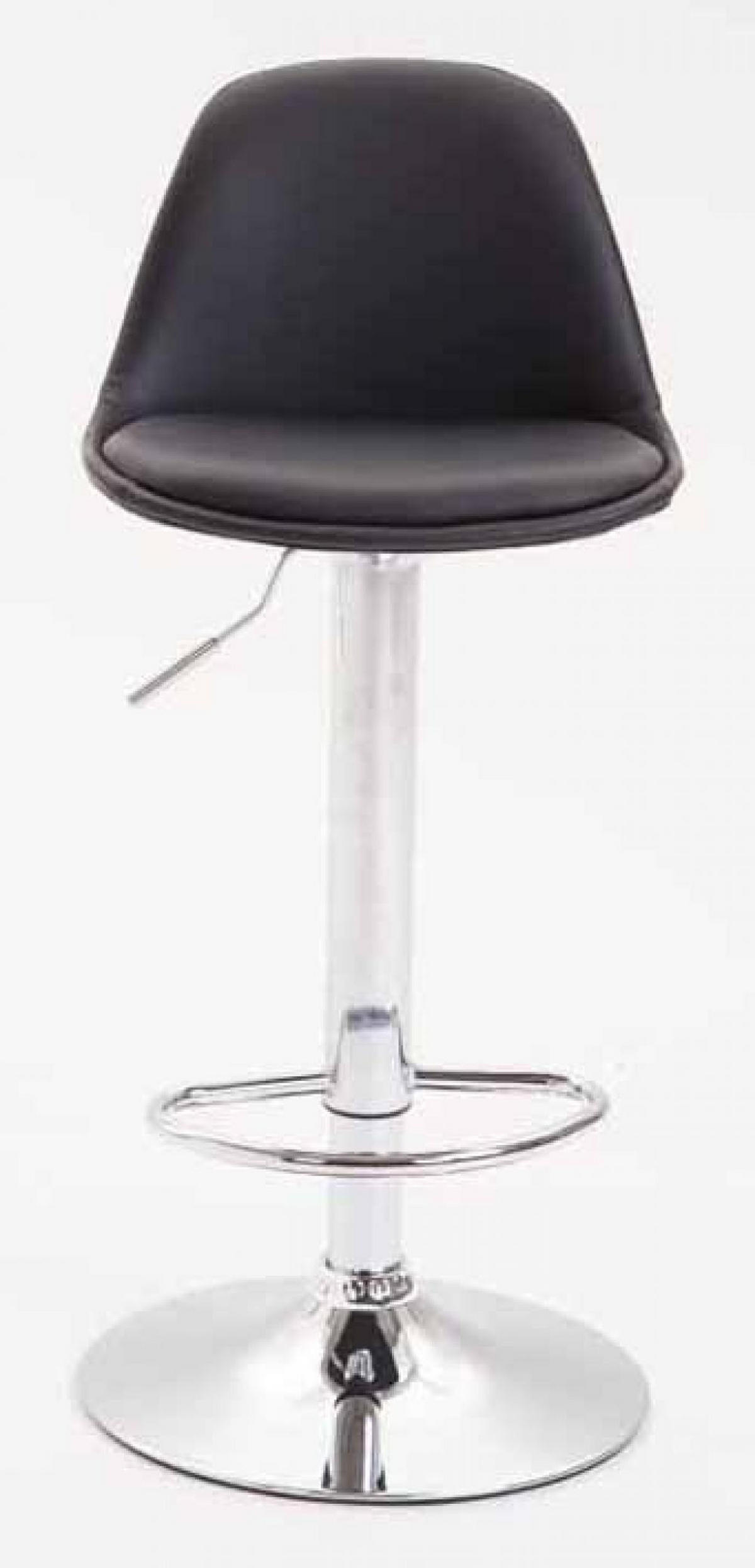 BARHOCKER 2er Set Lederlook schwarz - Chromfarben/Schwarz, Textil/Metall (39/82/39cm) - CLP