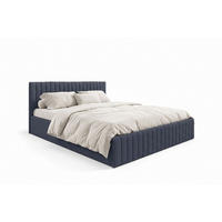 POLSTERBETT Sona Dunkelblau 90x200 cm, mit Bettkasten und hohem Kopfteil - Dunkelblau, Holzwerkstoff/Textil (90/200cm) - Bettso