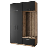 GARDEROBENSCHRANK REMA 150/240/60 cm Modern Garderobe-Set Eiche Lefkas - Eichefarben/Beige, Holzwerkstoff (150/240/60cm) - MASSENO