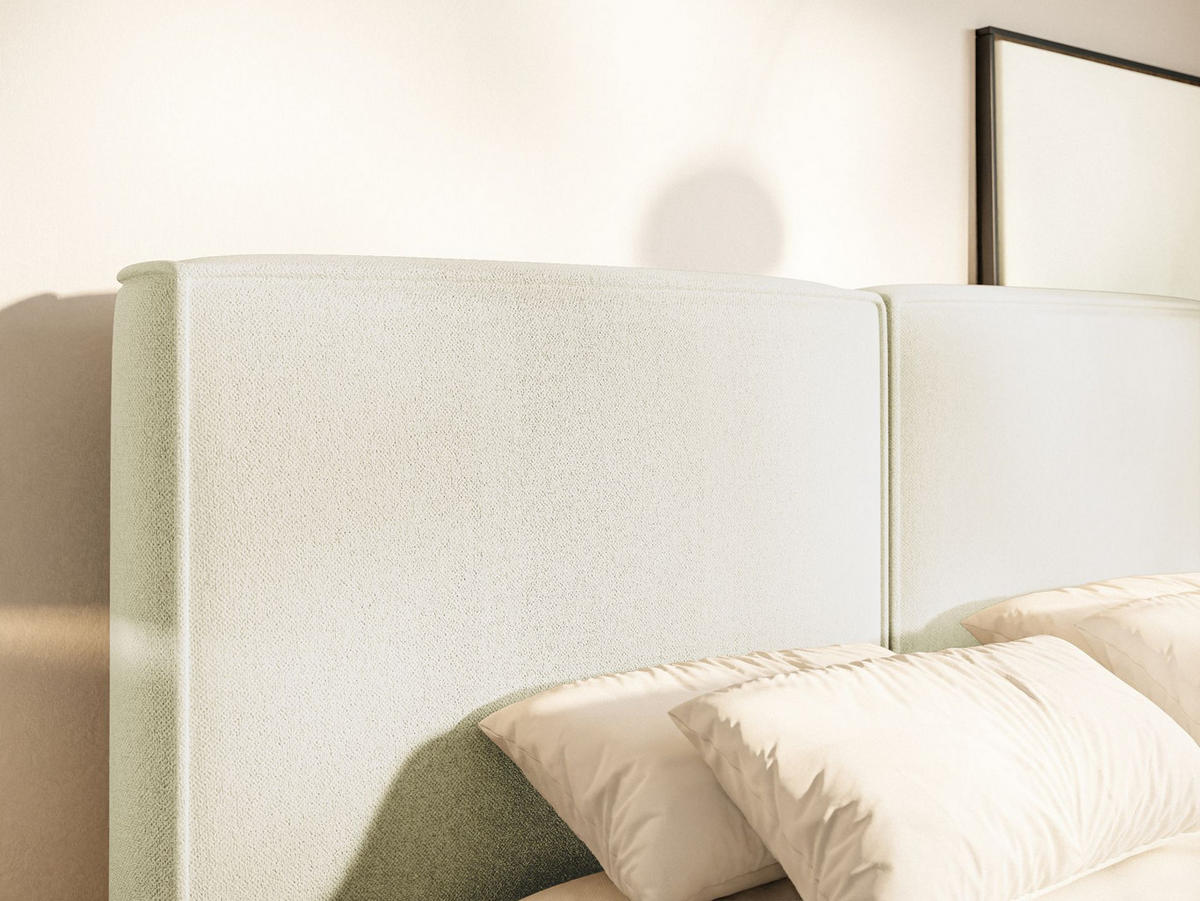 POLSTERBETT Tilves Creme 140x200 cm - Creme/Schwarz, Kunststoff/Textil (140/200cm) - Selsey