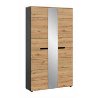 GARDEROBENSCHRANK CANU (B/H/T: ca. 105/190/37 cm) in Basalt grau/Artisan Nachbildung - Grau, Holzwerkstoff (105/190/37cm)