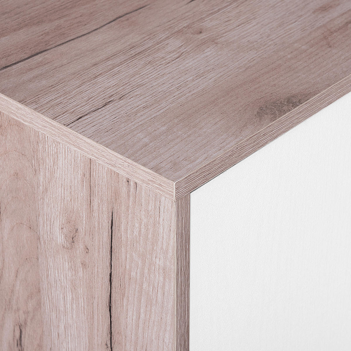 TV-MÖBEL Helleres Braun, Weiß LINCOLN 41/180/41 cm - Hellbraun, Holzwerkstoff (180/41/41cm) - Beliani